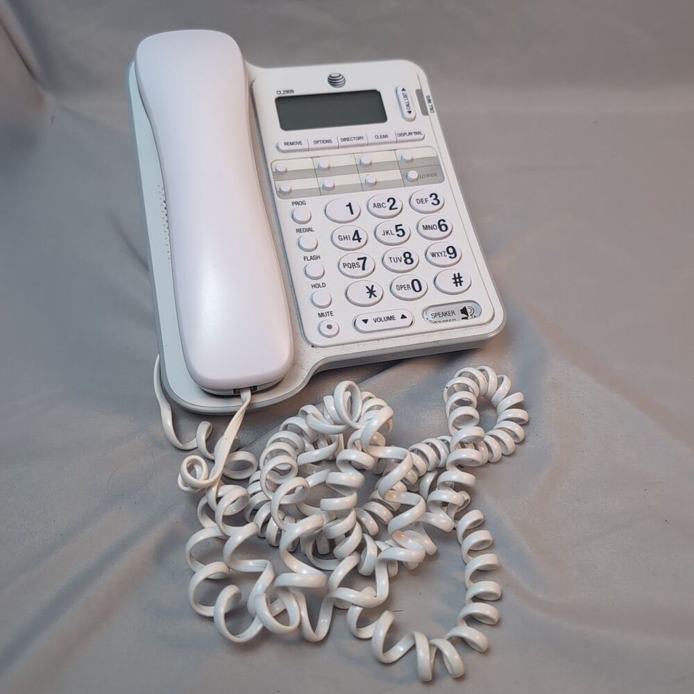 AT&T CL2909 Corded Phone Speakerphone Caller ID Call Waiting White